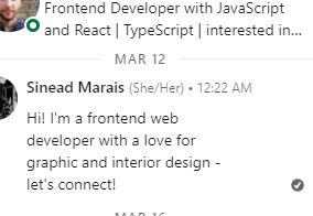 screenshot of connecting on linkedin